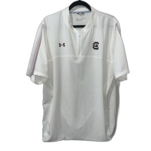 Under Armour "South Carolina Gamecocks" White Short Sleeve Quarter Zip Size XL